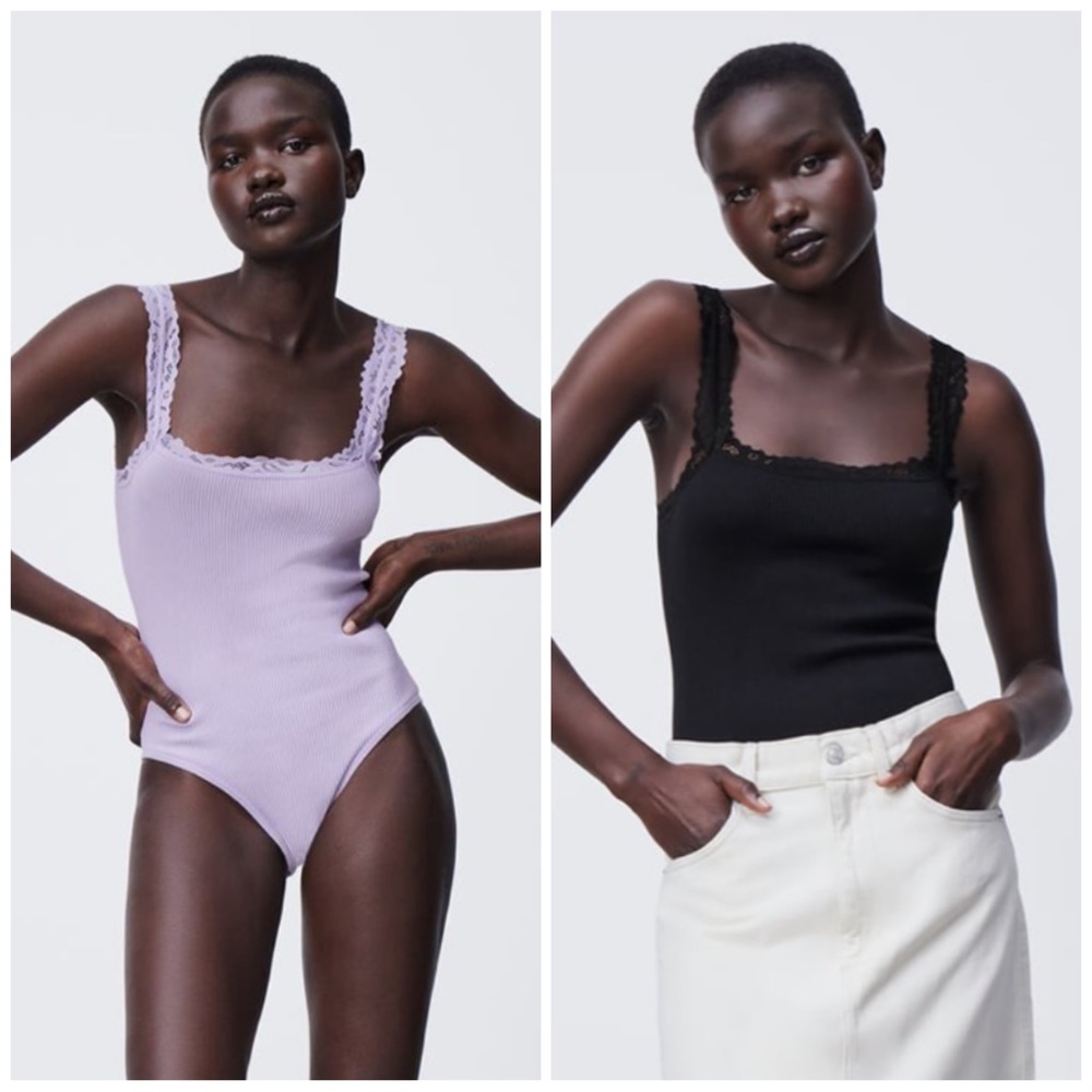 ZARA | SEAMLESS LACE TRIM BODYSUIT Bundle
